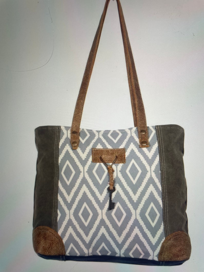 MYRA Canvas Tote Bag Purse for Women Myra Bags Tote Bags Upcycled Bag