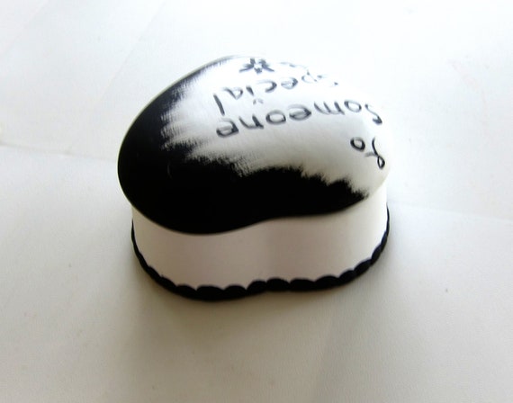 Ceramic Heart Shaped Keepsake Container View 4