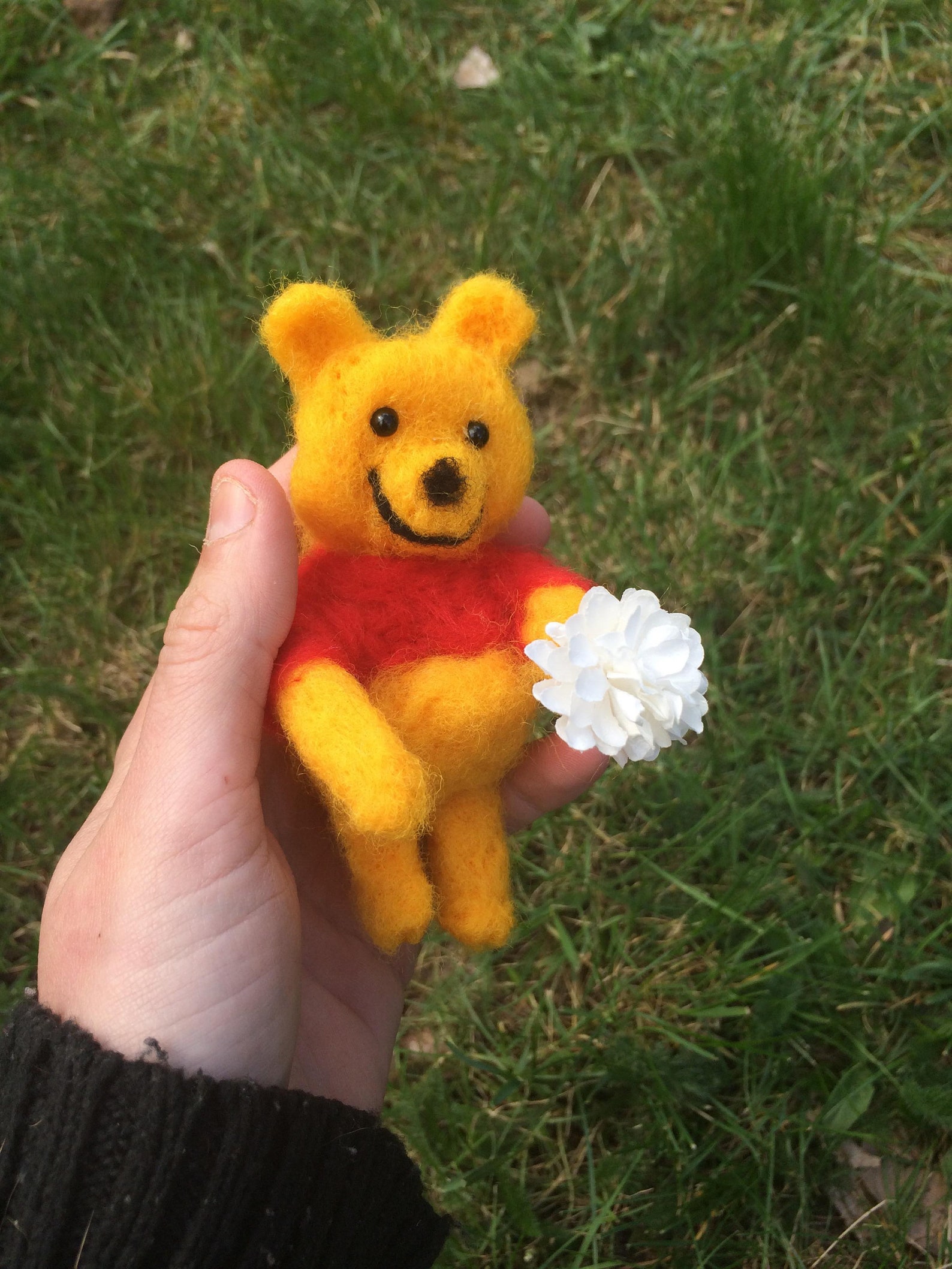 Animal in felted wool winnie the pooh gift idea handmade Etsy