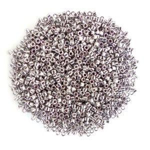5 g Miyuki Delicas beads 11/0 DB0032 Metallic Rhodium Plated image 1