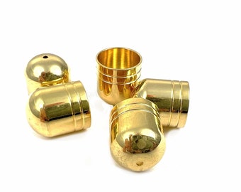 Punte del cappuccio d'oro per cordino o nappa 15 x 12mm