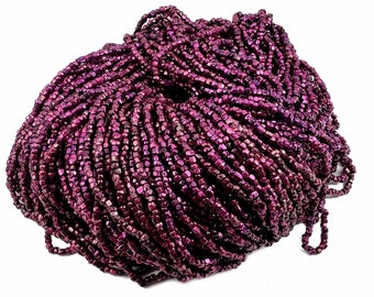 10 g Rocailles 3-cut tchèques  9/0 - METALLIC PURPLE - Vintage