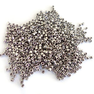 5 g Miyuki Delicas beads 11/0 DB0032 Metallic Rhodium Plated image 4