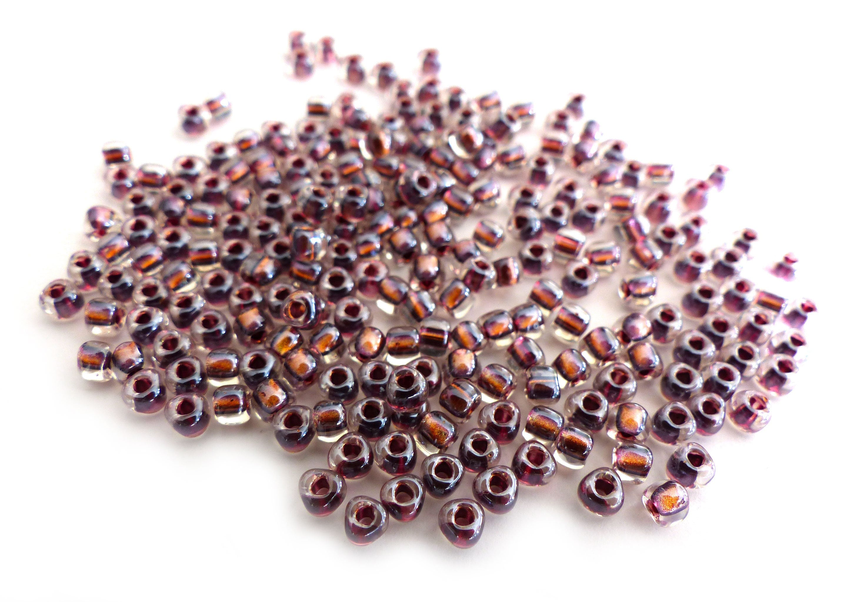10 G Miyuki Triangle 8 0 TR8 3206 Magic Copper Plum Lined Crystal Etsy