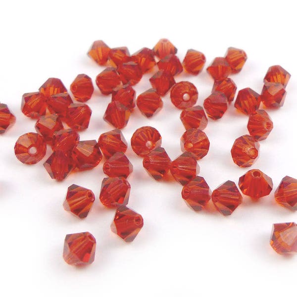 50 x toupies cristal Swarovski®  4 mm INDIAN RED