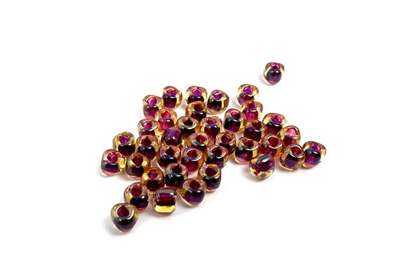 10 Grs Miyuki Triangle 8 0 TR8 1839 Dark Amy Lined Topaz AB Etsy
