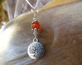 Tree of life necklace, Carnelian, lithotherapy, stone, silver necklace, ethnic, boho, tree of life pendant