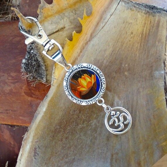 Porte Clé Lotus Aum Om Bouddhisme Bouddhiste Fleur De Lotus
