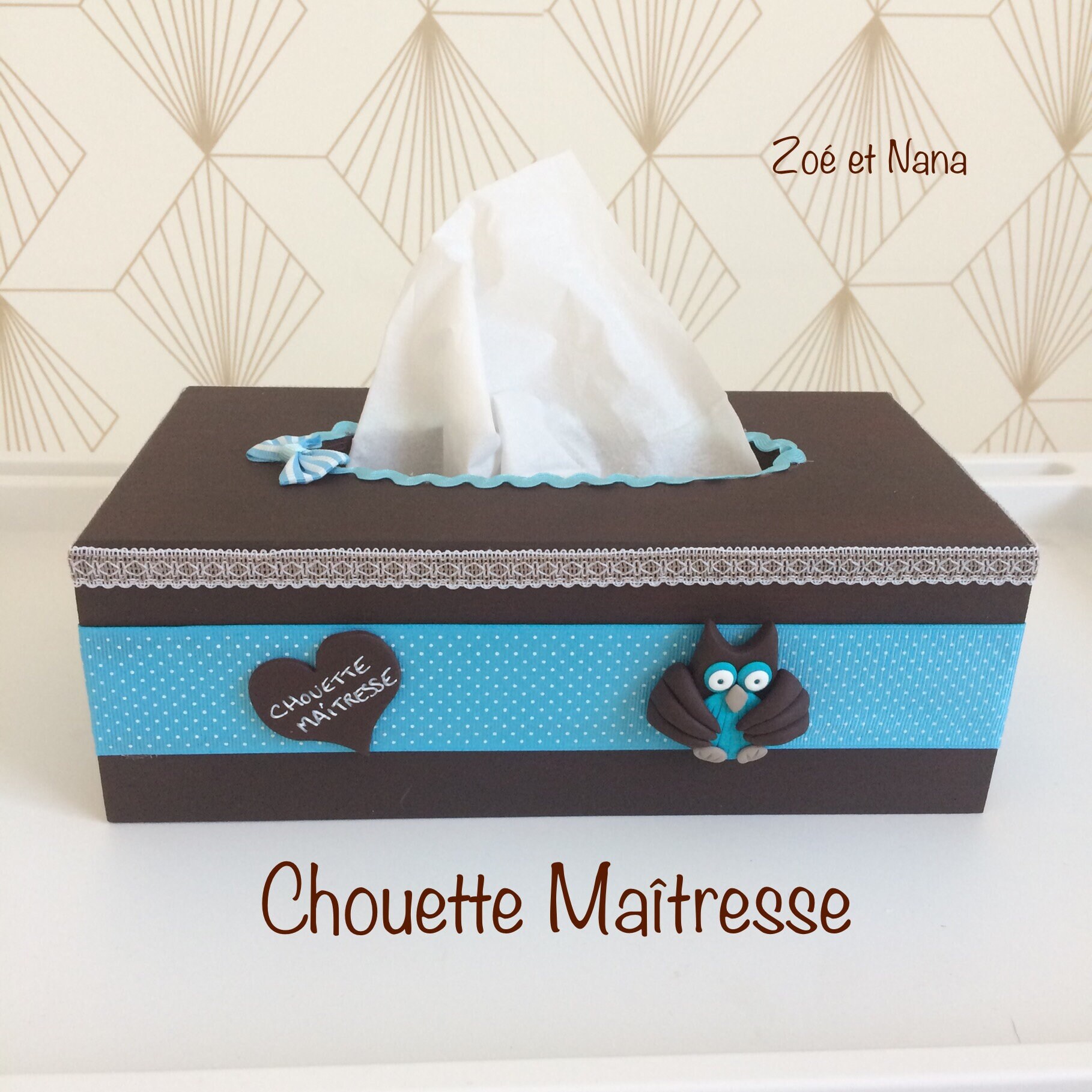 Chouette Maîtresse, Boite à Mouchoirs, Cadeau Personnalisé, Chouette, Maîtresse, Institutrice