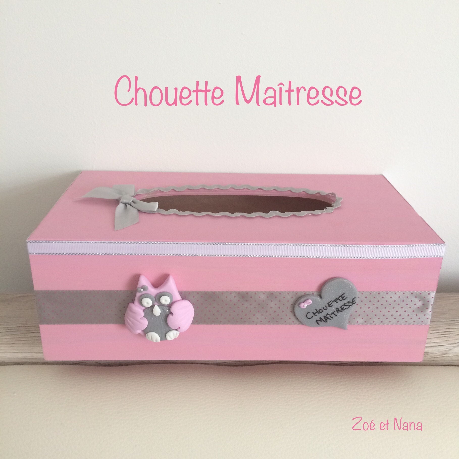 Chouette Maîtresse, Boite à Mouchoirs, Cadeau Personnalisé, Chouette, Maîtresse, Institutrice