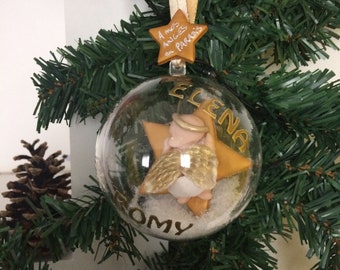 Boule de Noël Personnalisée, pour sapin, Noel, bébé ange