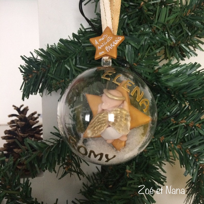 Boule de Noël Personnalisée pour sapin Noel bébé ange - Etsy France