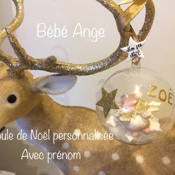 Boule de Noël Personnalisée, pour sapin, Noel, bébé ange