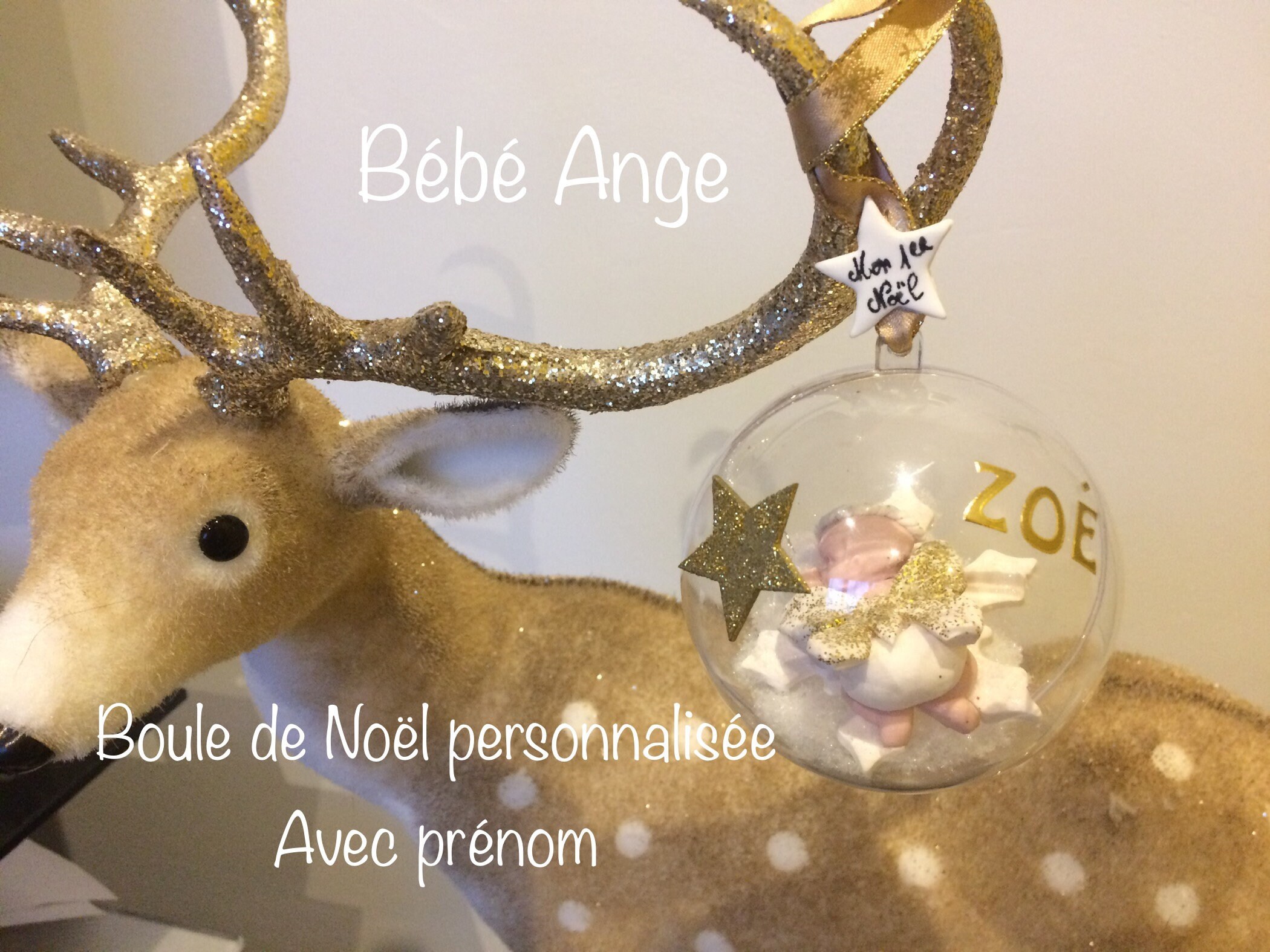 Boule de Noël Personnalisée, Pour Sapin, Noel, Bébé Ange