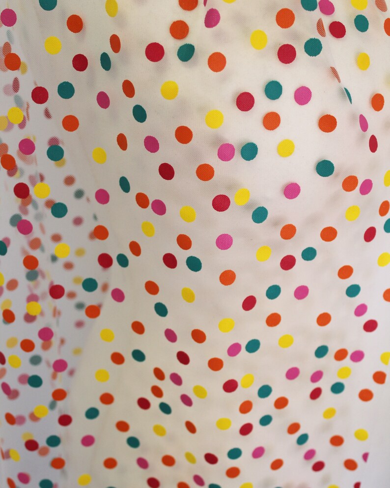 Confetti Polka Dot Colourful Bridal Veil Etsy
