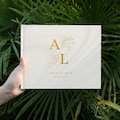 Personalized Wedding Guest Book, Custom Reception Guestbook, Engagement Signing Book, Hardcover Photo Album with Gold Foil product logo