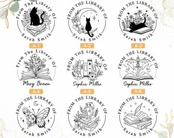 Custom Library Ex Libris Embosser, Personalized cat lover bookworm gift, From the Library of, Gifts for Dragon Lovers Graduation Teacher