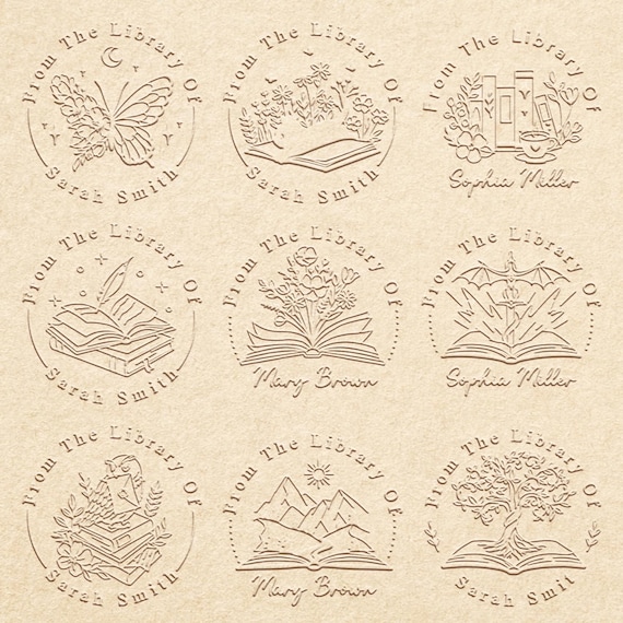 BOOK EMBOSSER STAMP, Personalised Book Embosser, Custom Library Embosser, From the Library of, Ex Libris, Book Lover Gifts