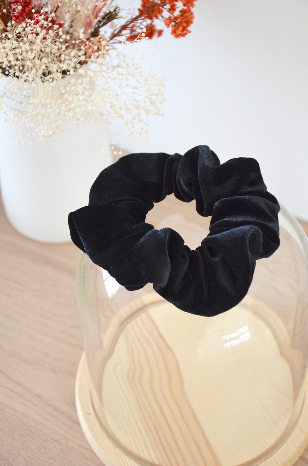 Black Velvet Scrunchie - Etsy