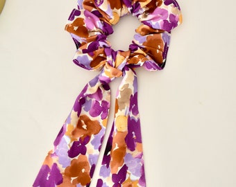 Chouchou scarf - Large purple flowers