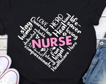Nurse Heart Shape Svg Healthcare Hero Cut File Doctor Medical Saying EMS Quote Paramedic Inspirational Quarantine Png Cricut Sublimation