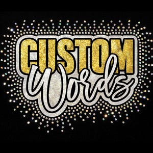 Benutzerdefinierte 3D Puff Strass Vorlage SVG, personalisierter Text Bling Design, benutzerdefinierte Name Spanangle Transfer Cut File