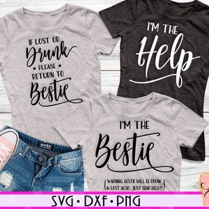 Als je verdwaald of dronken bent, keer dan terug naar Bestie SVG beste vrienden bijpassende Shirts SVG terug naar Bestie Svg grappige paren Shirts Svg Cricut Clipart