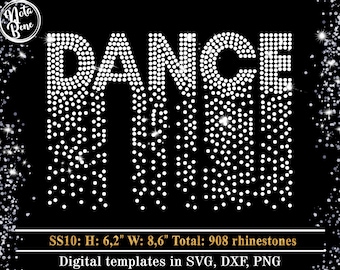 Dance Scatter Rhinestone Template SVG, Dripping Bling Design, Scattered Spray Effect (Digital Download)