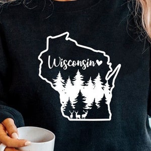 Wisconsin Forest SVG, Wisconsin Silhouette SVG Cut Files, Home svg, USA State Map svg, Cricut Clip Art Vector