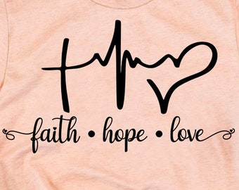 Faith Hope Love SVG Cut file | Faith SVG | Cross Svg Heart Svg God Svg Religious Svg Religion svg Christian svg Cricut Dxf Png