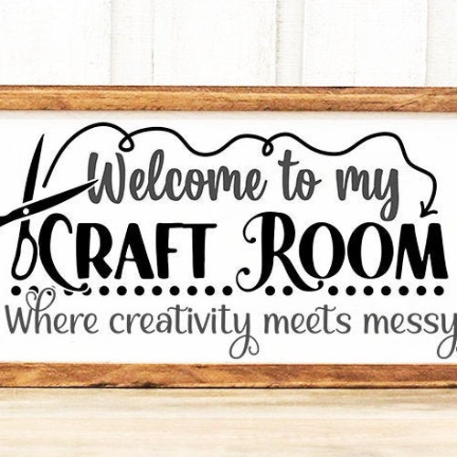 Welcome to My Craft Room Sign SVG Made With Love Vintage - Etsy