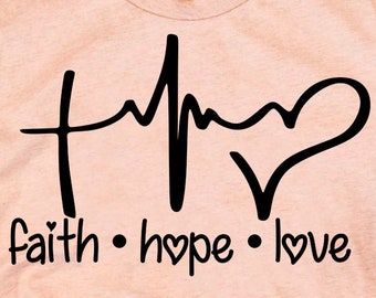 Faith Hope Love SVG Cut file | Faith SVG | Cross Svg Heart Svg God Svg Religious Svg Religion svg Christian svg Cricut Dxf Png