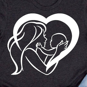 Mãe segurando bebê silhueta SVG, mãe e bebê coração SVG arquivo de corte, mãe bebê coração logotipo svg nova mãe vida svg Cricut sublimação png