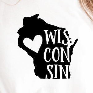 Wisconsin Heart SVG, USA State Map svg, Wisconsin Silhouette SVG Cut Files, Home svg, Cricut Clip Art Vector