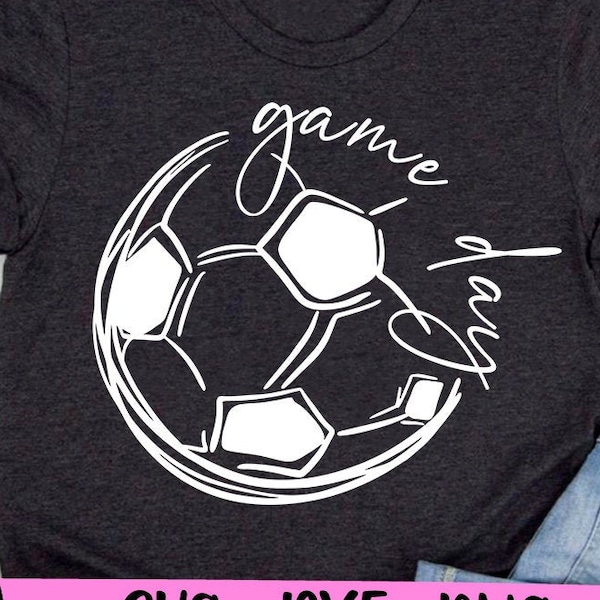 Game Day SVG, Soccer Game Day svg, Mom svg cut file, Football svg, Sports svg, Soccer Mom Shirt, Soccer ball clipart Cricut Silhouette PNG