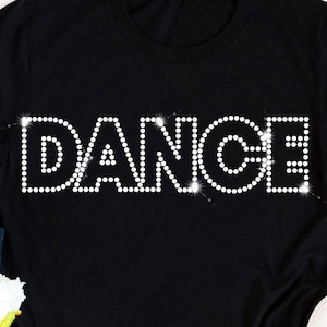 DANCE Rhinestone Template SVG, Cheerleader Rhinestones svg, Bling Shirt Design svg Cricut cut file Digital Download
