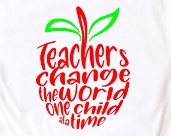 Teachers Change the World Svg - Etsy UK