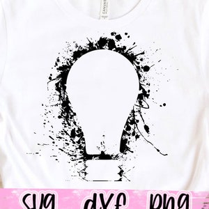 Light Bulb SVG, PNG | Paint Splatter, Lightbulb Dripping, Bulb Drip | Svg, Dxf, Clipart, Cricut, Sublimation Png
