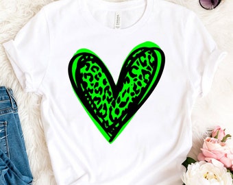 Patricks Day Leopard Heart SVG St Green Heart Svg Patrick/'s Day Svg St Cheetah Animal Pattern Print Cut File Cricut Svg Dxf Png