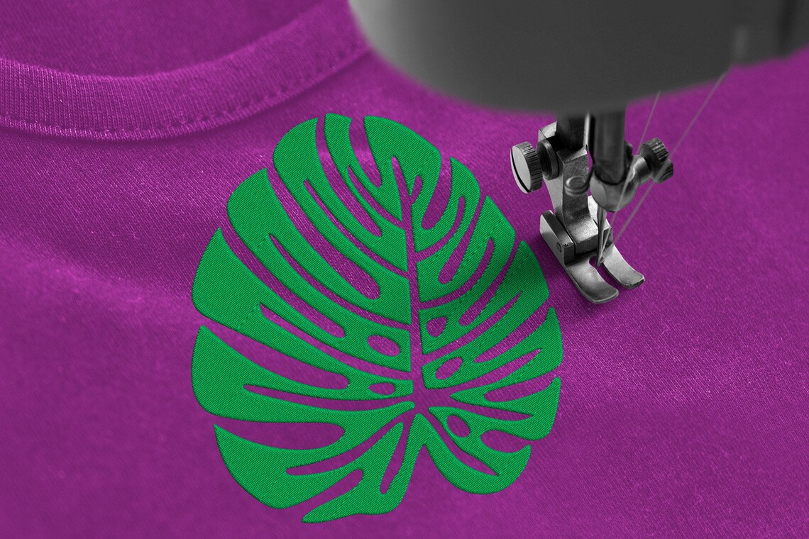 Monstera Embroidery Monstera Leaf Embroidery Leaves Machine Etsy