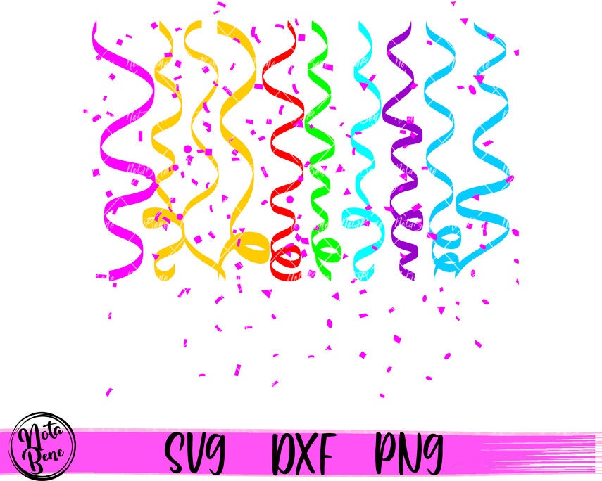 Colorful Confetti Streamers Pattern SVG Birthday Party Etsy