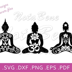 Pose de Lótus Om SVG, Yoga svg, Meditação svg, Mandala Yoga svg, Yoga png, arquivo de corte Cricut, Silhueta, Decalque de Vinil