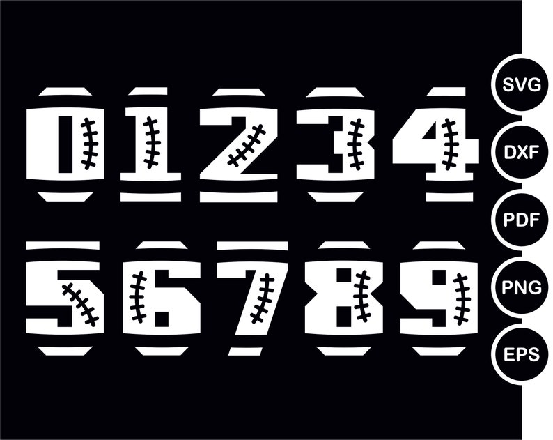 Football Player Numbers Svg Bundle Football Svg Shirt Designs Etsy