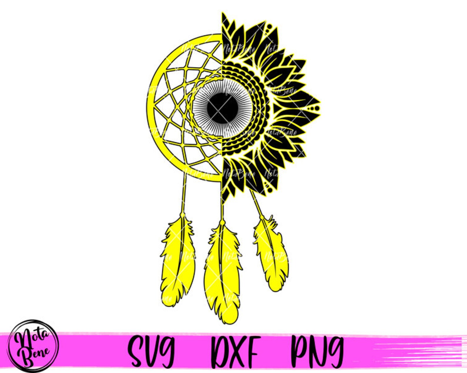 Sunflower Dream Catcher Svg Floral Mandala Svg Feathers Svg Etsy