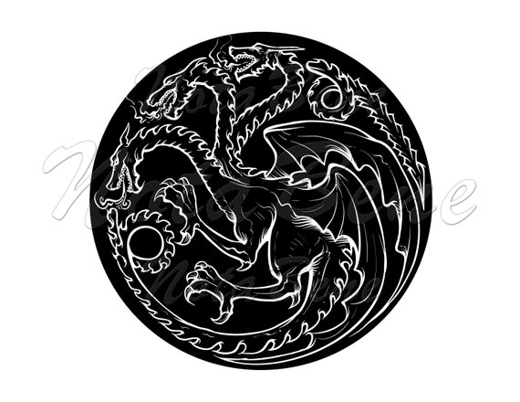 Game Of Thrones House Targaryen Logo Svg Targaryen House Logo Dragon Svg Vector Cut File For Cricut Silhouette Got Design Stencil Dxf Png