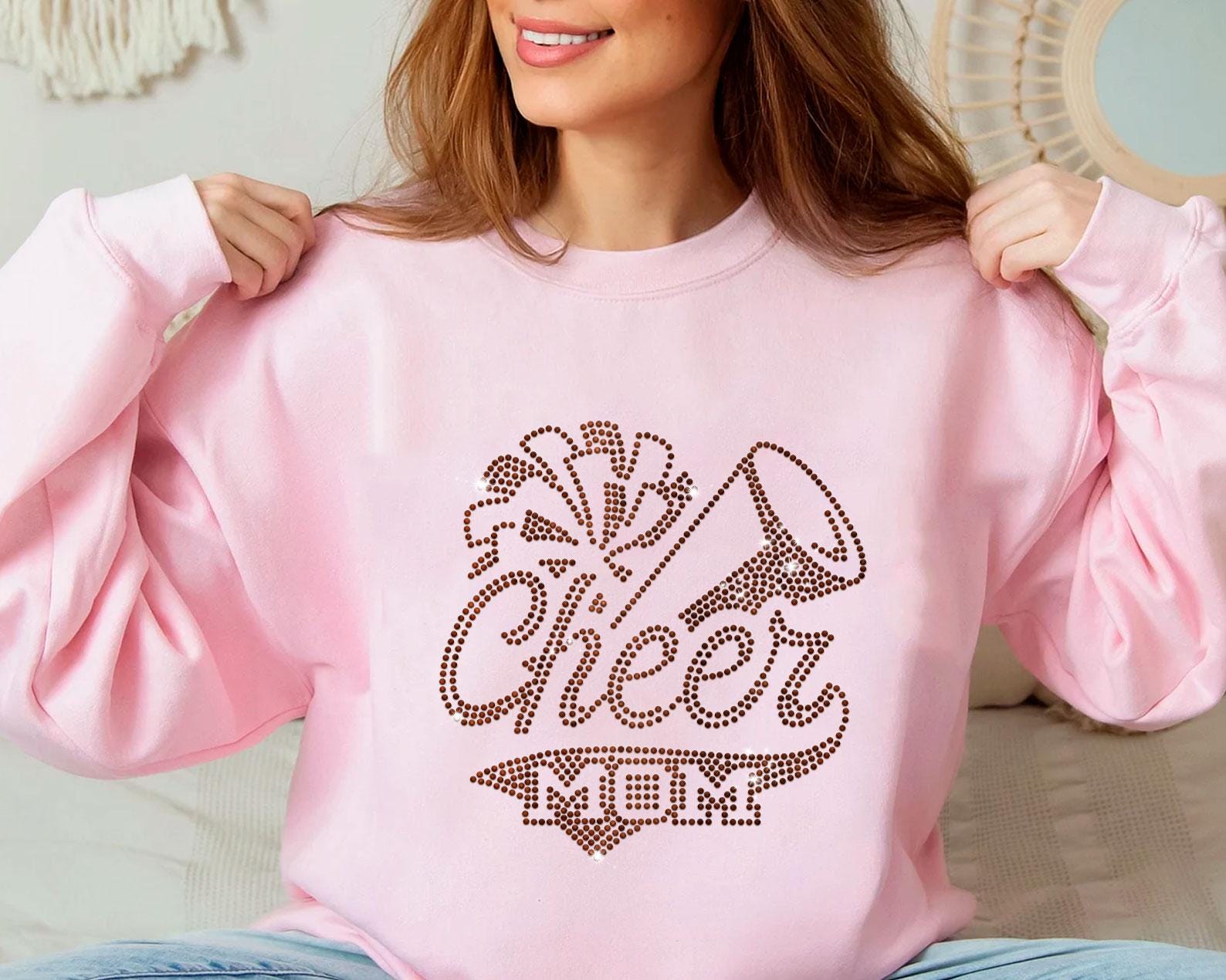 Cheer Mom Rhinestone SVG Template, Cheerleader Mom Bling Design ...