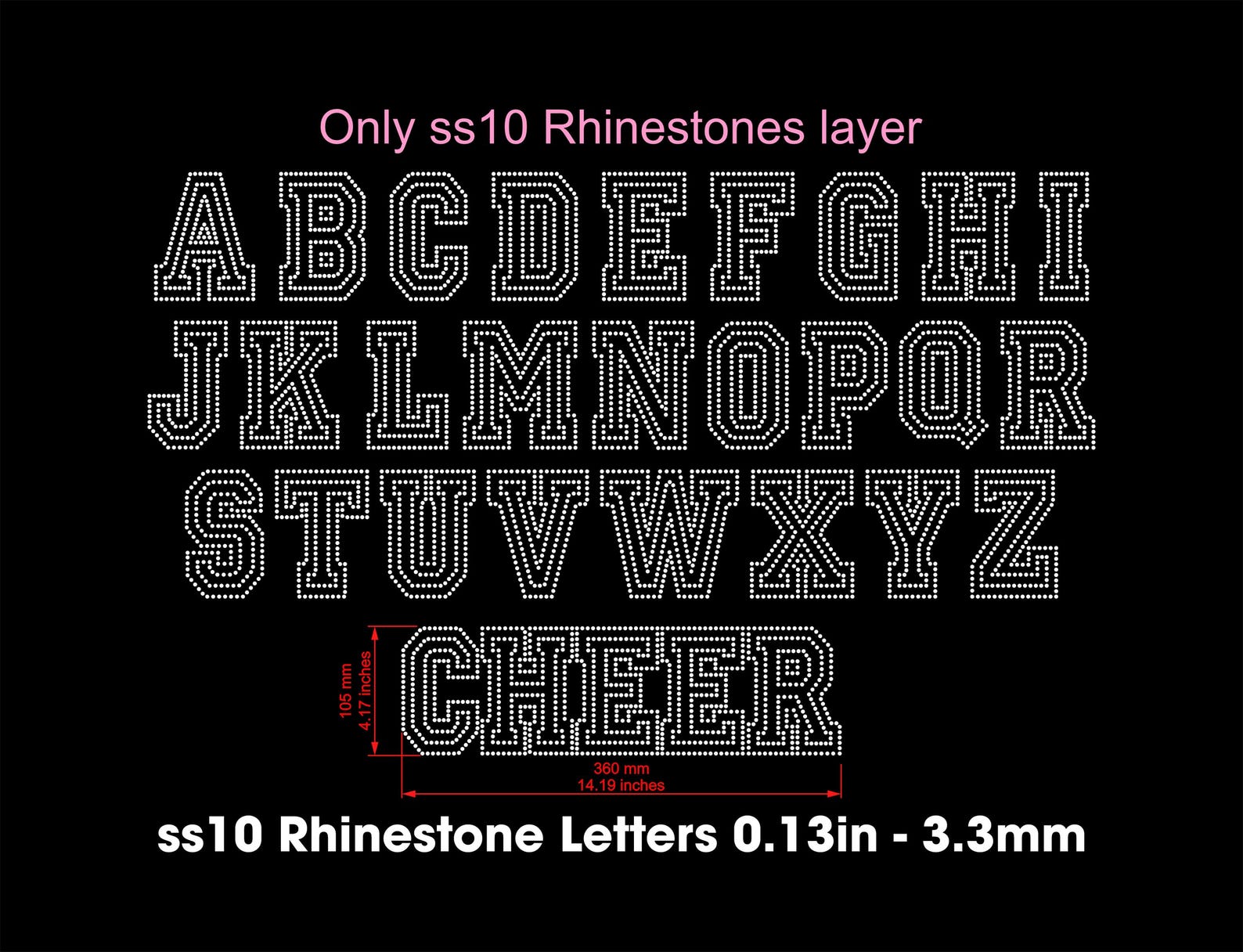 Rhinestone Alphabet Ss10 SVG, Cheer College Varsity Sport Letters ...