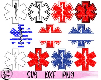 Star of Life SVG Bundle, Medical Clipart, Nurse Doctor Symbols (Digital Download)