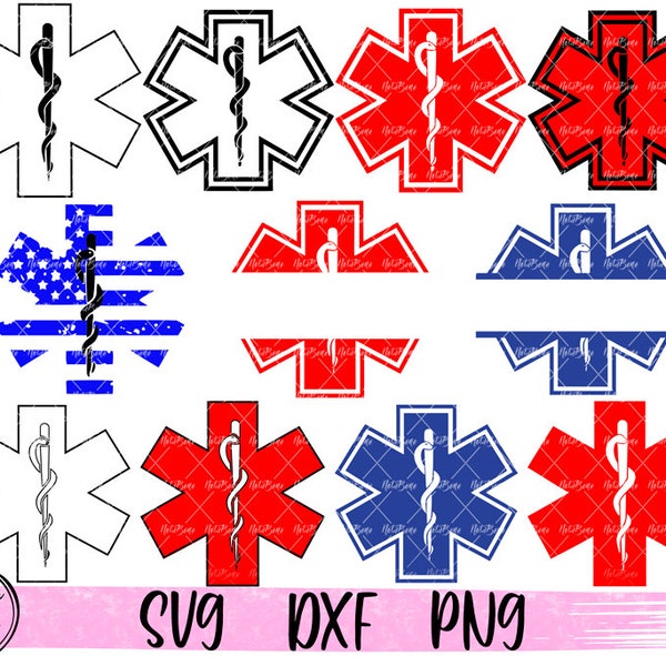 Star Of Life 11 SVG PNG, Medical Alert Symbols svg Nurse Doctor Svg, Ambulance Signs Ems Emt, Paramedic Svg Cut file Cricut, Sublimation