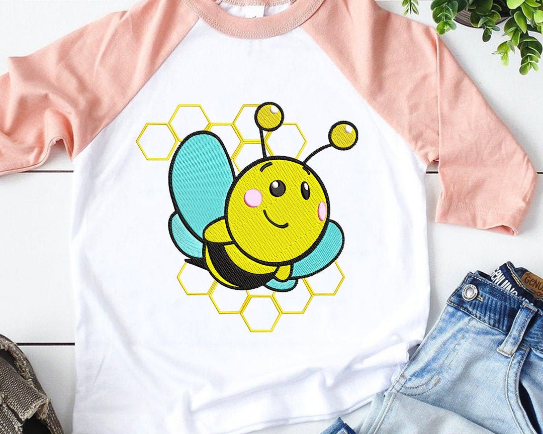 Bee Machine Embroidery Design Honeycomb Bee Bumblebee - Etsy UK